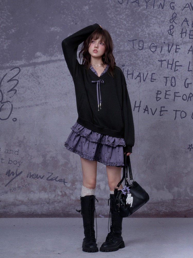 Little Witch Knitted Patchwork Dress【s0000014808】