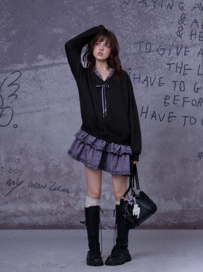 Little Witch Knitted Patchwork Dress【s0000014808】