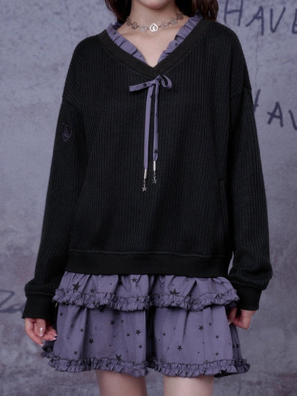 Little Witch Knitted Patchwork Dress【s0000014808】