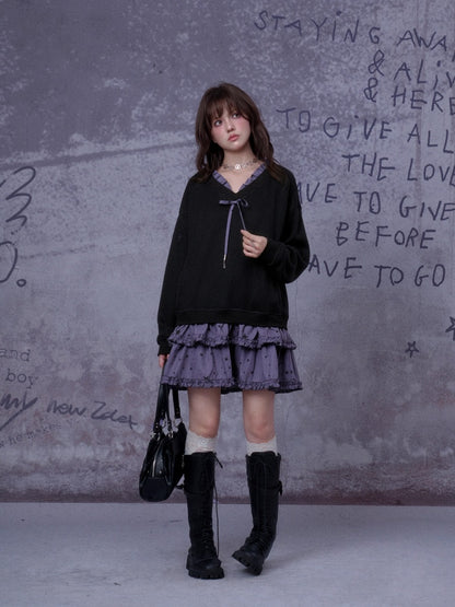 Little Witch Knitted Patchwork Dress【s0000014808】