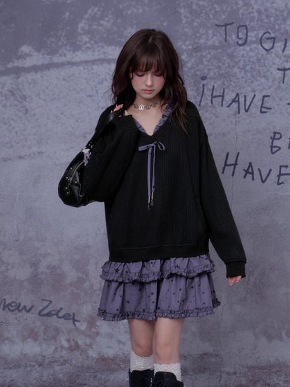 Little Witch Knitted Patchwork Dress【s0000014808】