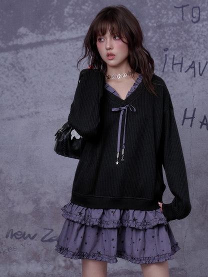 Little Witch Knitted Patchwork Dress【s0000014808】