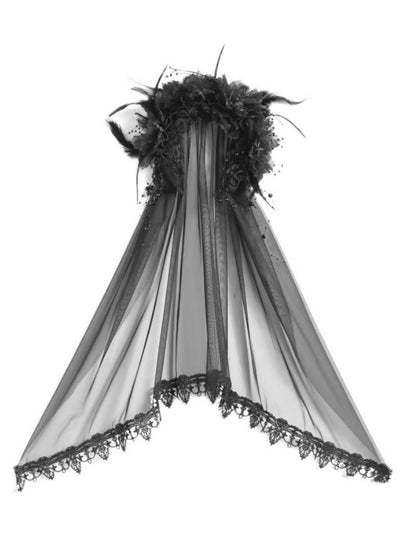 Castle Thriller Gothic Flower Ghost Bride Dark Veil【s0000014815】