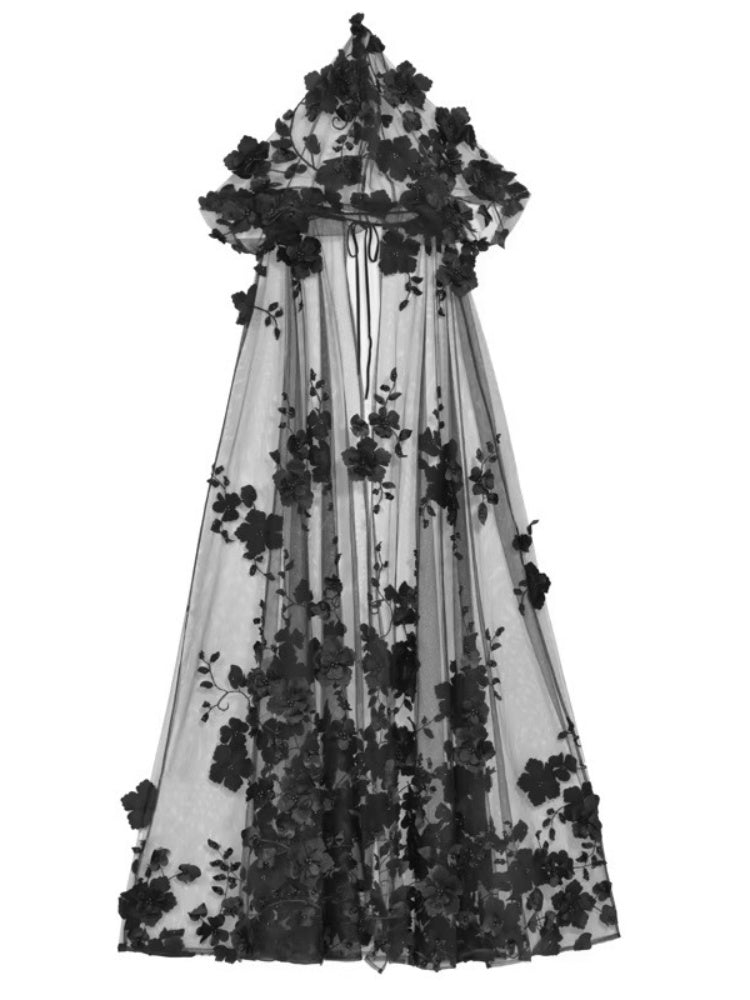 Castle Thriller Gothic Nail Bead Embroidered Hooded Cape【s0000014816】