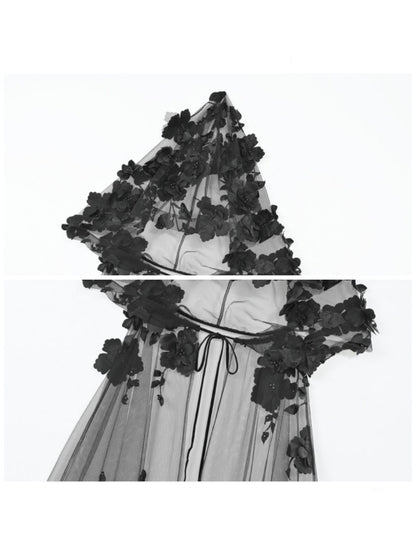 Castle Thriller Gothic Nail Bead Embroidered Hooded Cape【s0000014816】