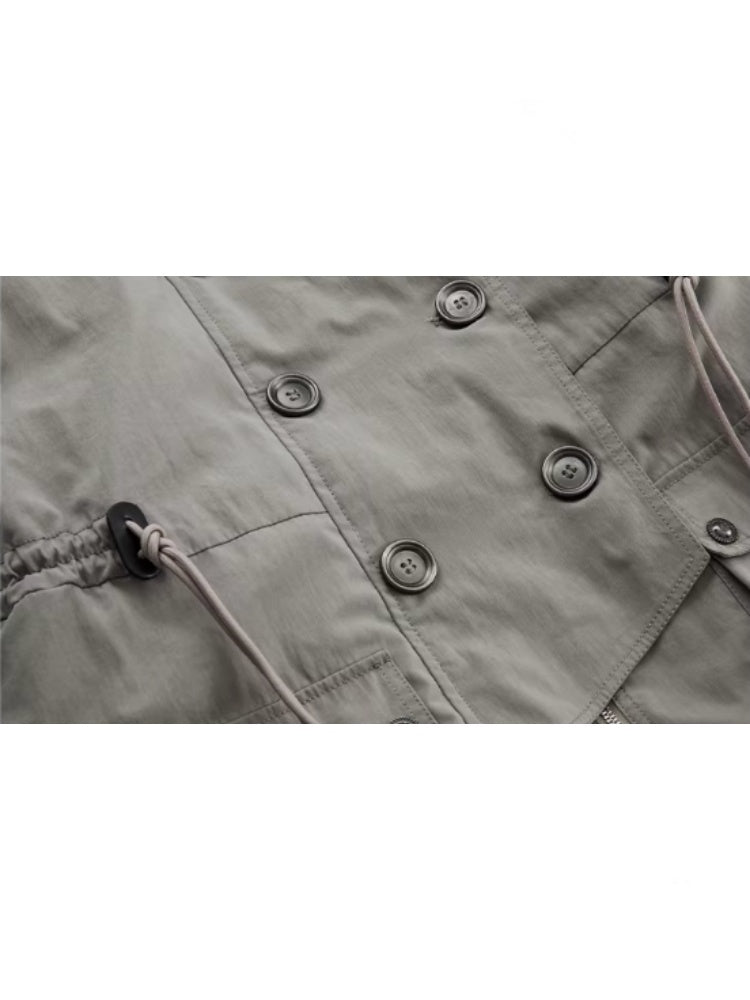 "Wandering In The Snow" Artist Student Double-Breasted Fur Collar Loose Midi Fleece Jacket【s0000014947】