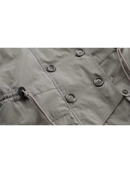 "Wandering In The Snow" Artist Student Double-Breasted Fur Collar Loose Midi Fleece Jacket【s0000014947】