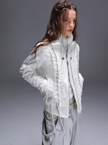 "Northern Night Patrol" Strap-On Eco-Friendly Fur Shawl Parka Cropped Jacket【s0000014948】