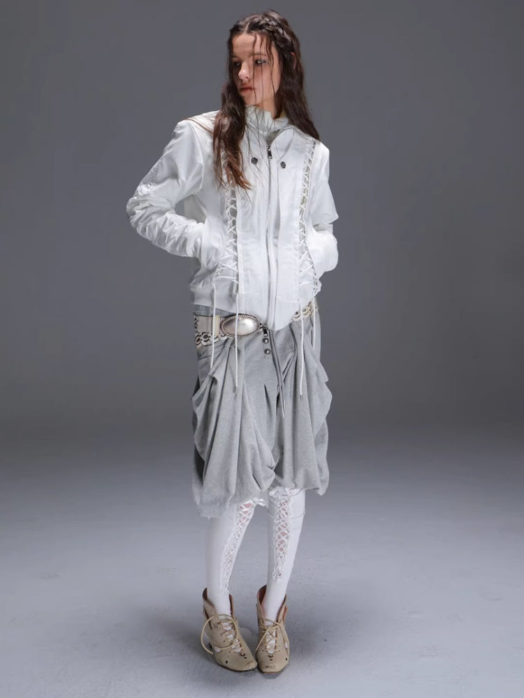 "Northern Night Patrol" Strap-On Eco-Friendly Fur Shawl Parka Cropped Jacket【s0000014948】