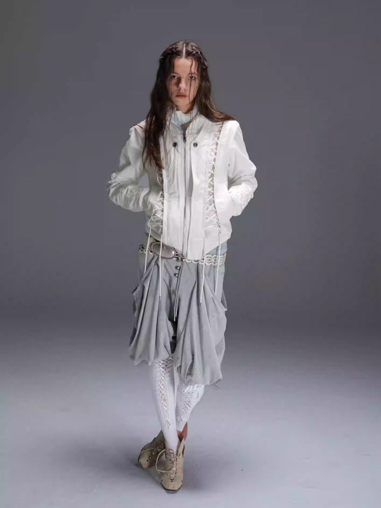 "Northern Night Patrol" Strap-On Eco-Friendly Fur Shawl Parka Cropped Jacket【s0000014948】