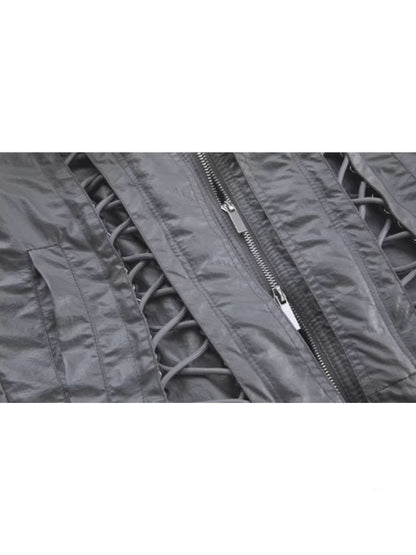 "Northern Night Patrol" Strap-On Eco-Friendly Fur Shawl Parka Cropped Jacket【s0000014948】