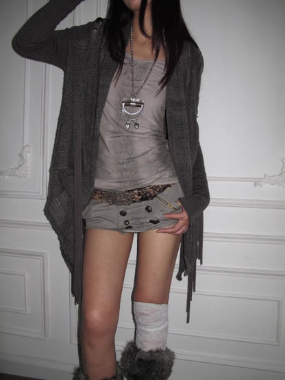 "Snake Shedding Angel" Straight Shoulder V-Neck Snake Print Slim Bottom T-Shirt【s0000014949】