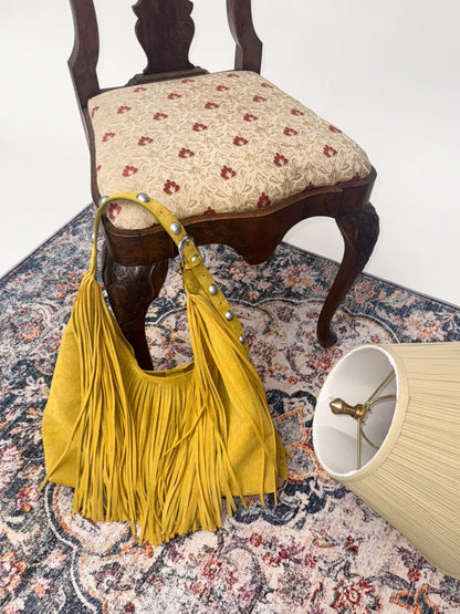 Vintage Suede Tassel Rivet Tote Bag Large Capacity Fashionable Versatile Shoulder Bag【s0000014951】
