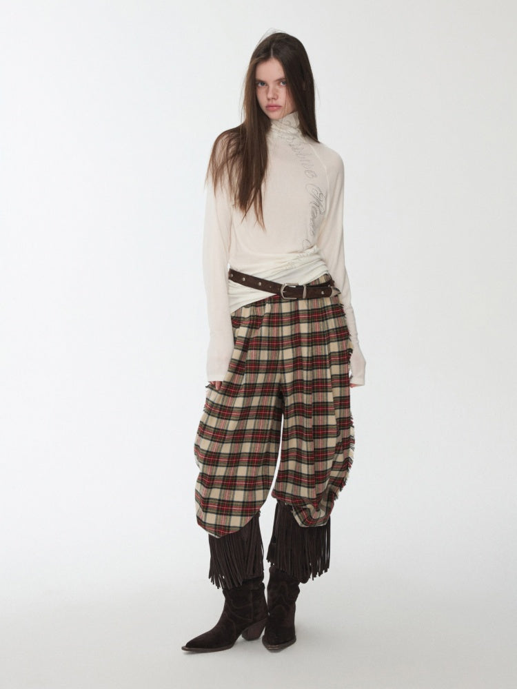 Vintage Camouflage Riveted Metal Buckle Imitation Horse Fur Belt【s0000014952】