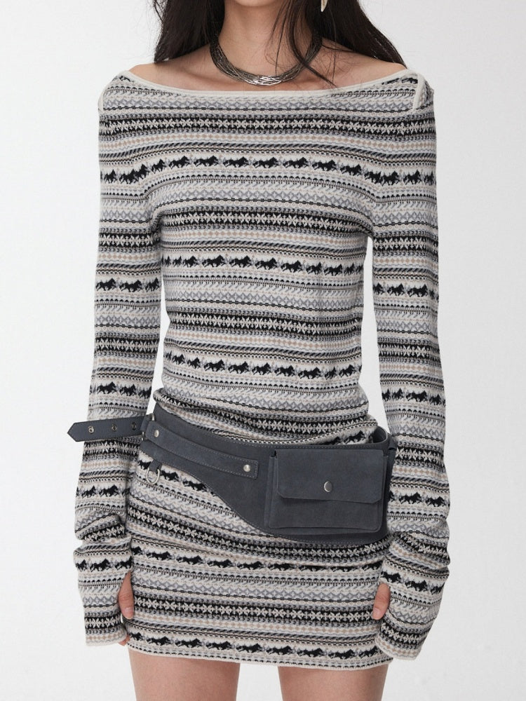 Vintage Suede Metal Buckle Waist Closure Multi-Pocket Workwear Style Wide Belt Bag【s0000014953】