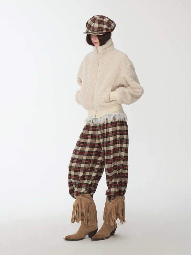 Retro British Style Two-Tone Plaid Newsboy Hat Literary Versatile Face-Revealing Little Beret【s0000014954】