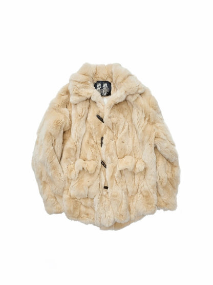 Heavy Industry Otter Rabbit Fleece Shirt Fit Fur Lapel Horn Buckle Design Jacket【s0000014956】