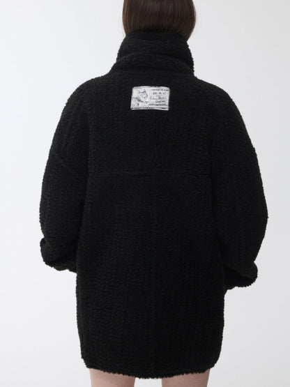 Horn Buckle Stand-Up Collar Fur Integrated Lambs Wool  Reversible Suede Jacket【s0000014958】