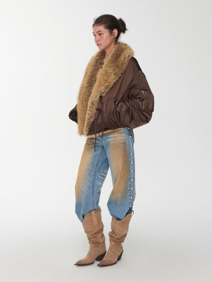 V-Mouth Pointed Toe Suede Cowhide Western Rivet Tassel Mid-Leg Knight Boots【s0000014961】