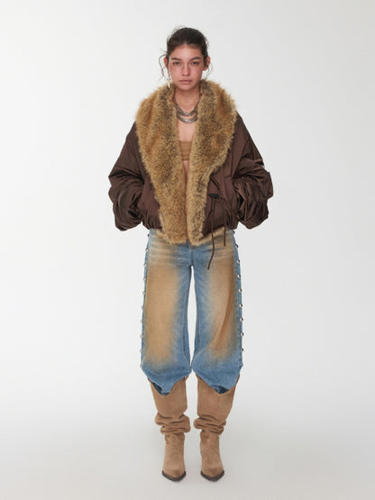 V-Mouth Pointed Toe Suede Cowhide Western Rivet Tassel Mid-Leg Knight Boots【s0000014961】