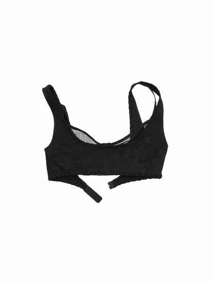 Fake 2 Pieces Suede Mesh Strap Sexy Corset Underwire-Free Comfort Lingerie【s0000014964】
