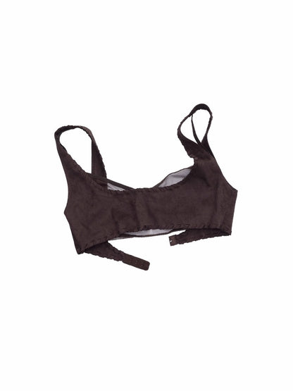 Fake 2 Pieces Suede Mesh Strap Sexy Corset Underwire-Free Comfort Lingerie【s0000014964】