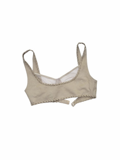 Fake 2 Pieces Suede Mesh Strap Sexy Corset Underwire-Free Comfort Lingerie【s0000014964】