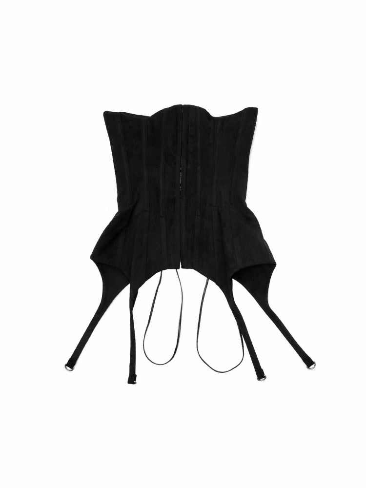 Vintage Suede Fleece Strap Garter Belt Waist Seal Slimming Bandeau【s0000014965】