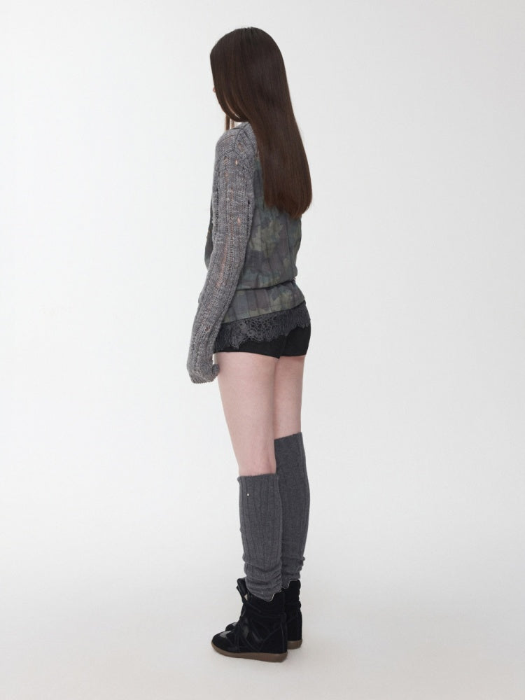 Vintage Suede Cargo Pocket Rivet Shorts Low Waist Hip Tight Hot Pants【s0000014966】