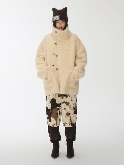 Cow Pattern Eco-Friendly Fur Patchwork Cropped Shorts Loose Versatile Wide-Leg Underpants【s0000014968】