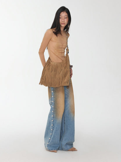 Flocked Sports Mesh Print Turtle Neck Base Shirt Sheer Fit Slim Top【s0000014981】