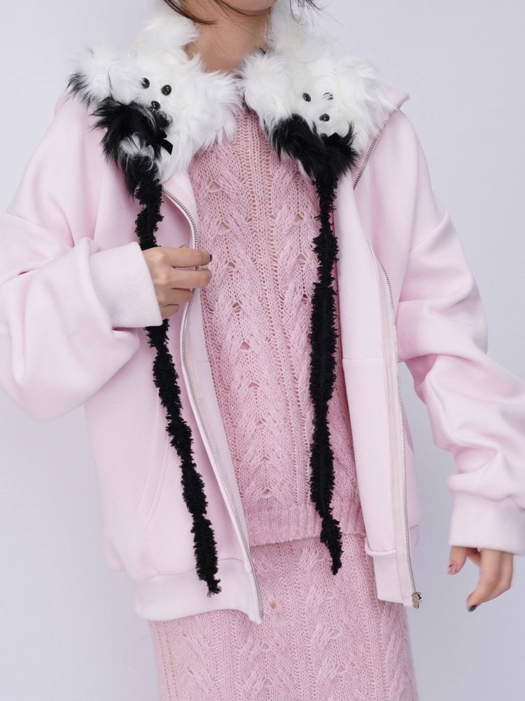 Plush Solid Color Warm Puppy Earmuff【s0000014982】