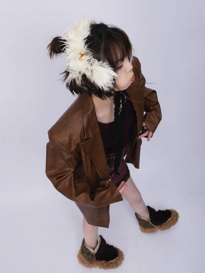 Plush Solid Color Warm Puppy Earmuff【s0000014982】