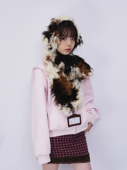 Plush Solid Color Warm Puppy Earmuff【s0000014982】