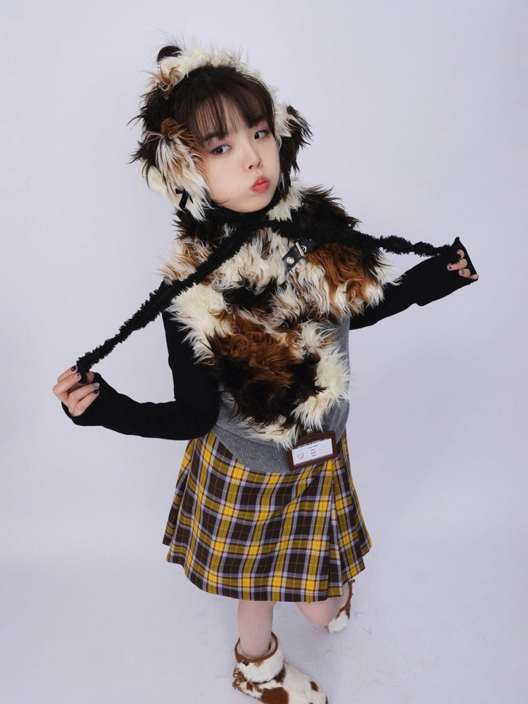 Plush Solid Color Warm Puppy Earmuff【s0000014982】