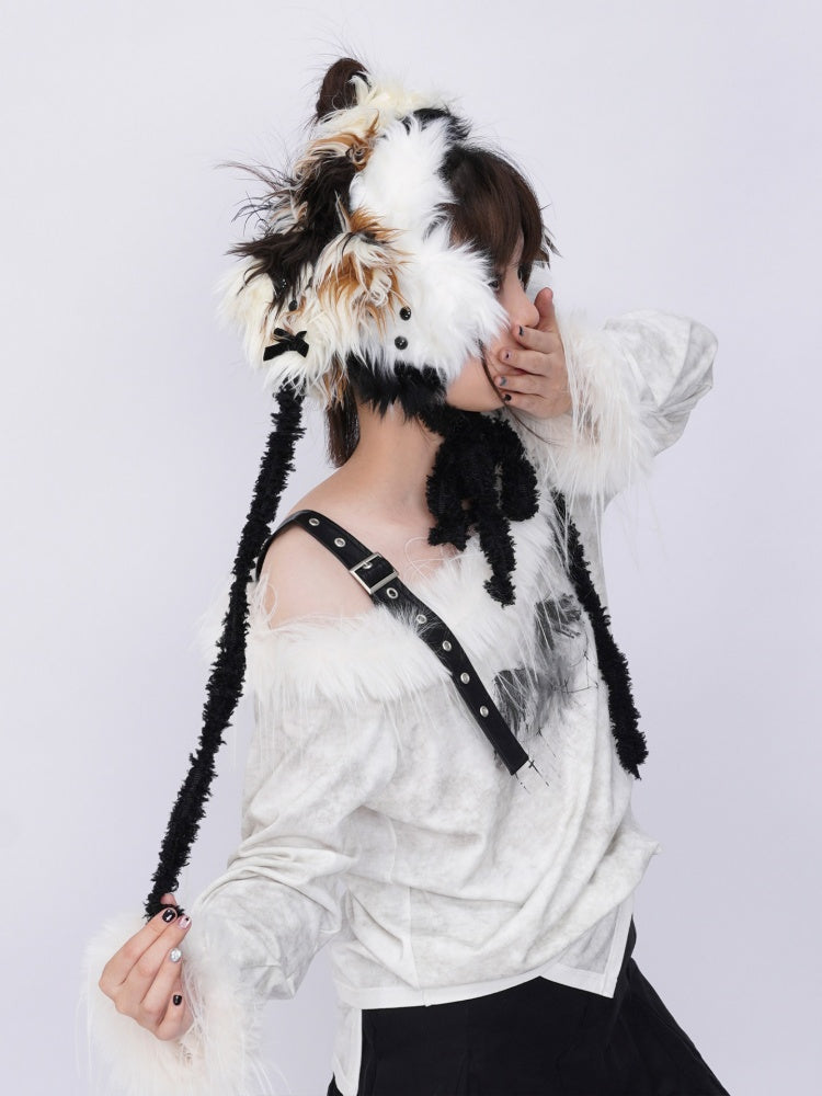 Plush Solid Color Warm Puppy Earmuff【s0000014982】