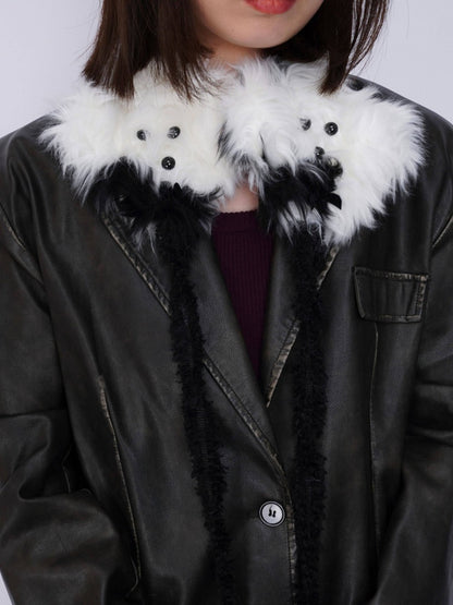 Plush Solid Color Warm Puppy Earmuff【s0000014982】