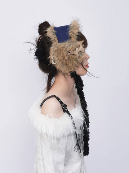 Plush Solid Color Warm Scarf Cute Cold-Proof Earmuffs【s0000014983】