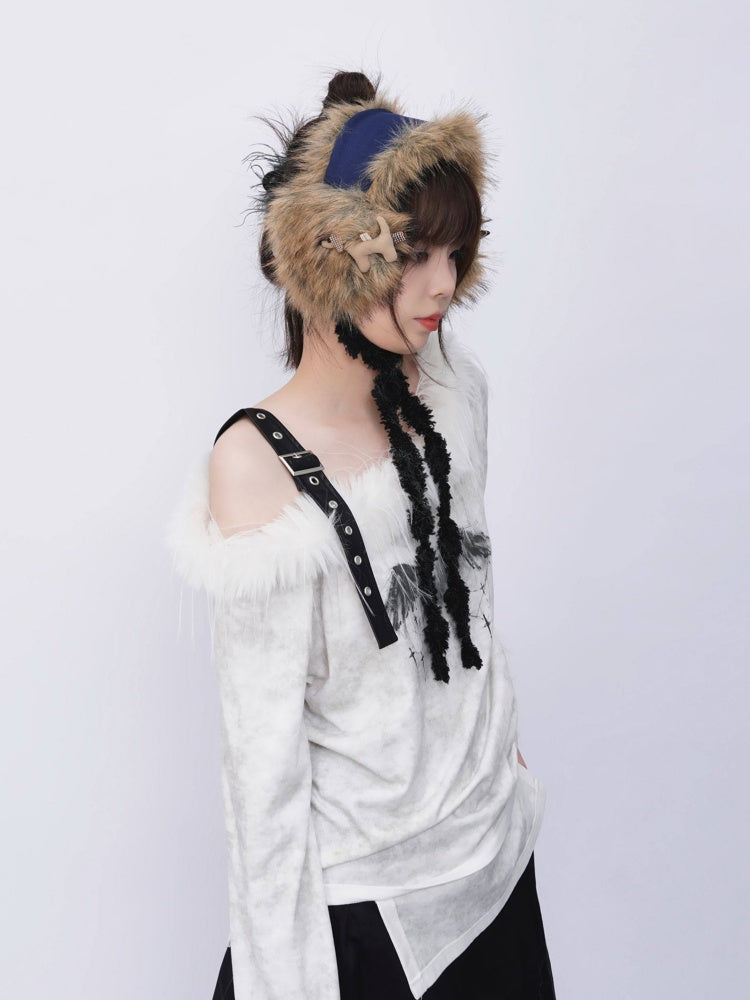 Plush Solid Color Warm Scarf Cute Cold-Proof Earmuffs【s0000014983】