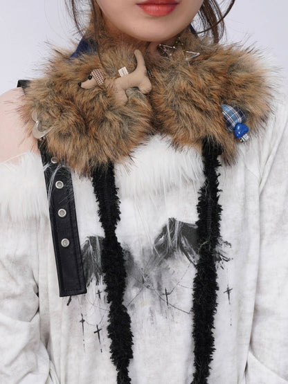 Plush Solid Color Warm Scarf Cute Cold-Proof Earmuffs【s0000014983】