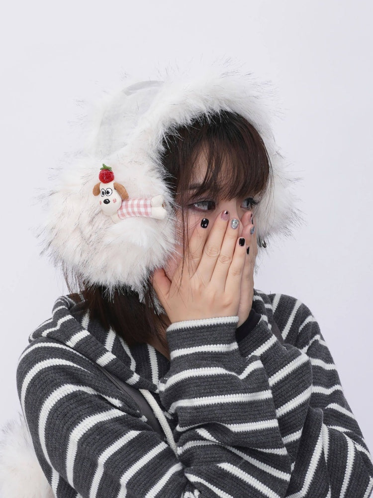 Plush Solid Color Warm Scarf Cute Cold-Proof Earmuffs【s0000014983】