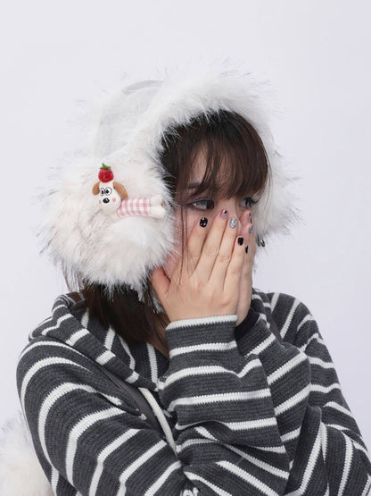 Plush Solid Color Warm Scarf Cute Cold-Proof Earmuffs【s0000014983】