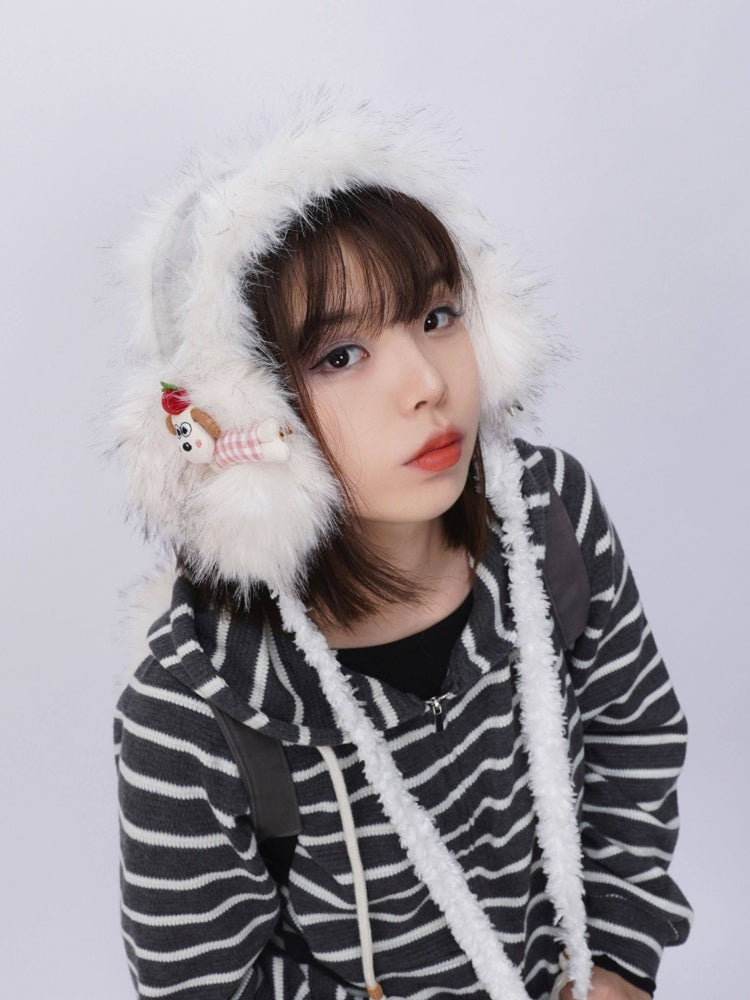Plush Solid Color Warm Scarf Cute Cold-Proof Earmuffs【s0000014983】