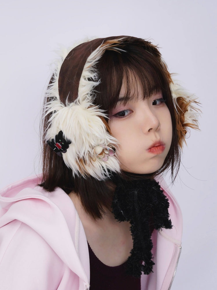 Plush Solid Color Warm Scarf Cute Cold-Proof Earmuffs【s0000014983】