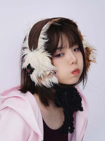 Plush Solid Color Warm Scarf Cute Cold-Proof Earmuffs【s0000014983】
