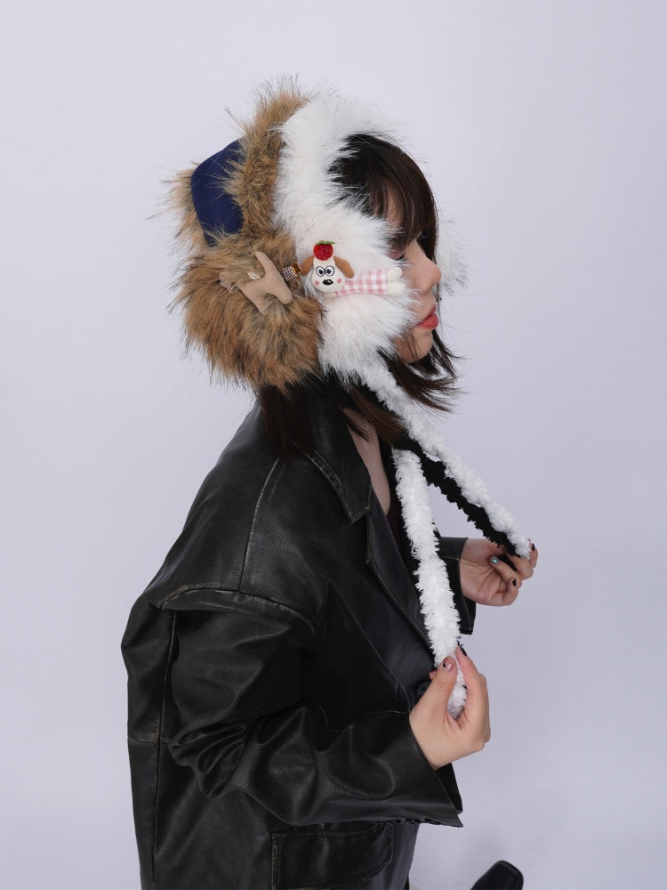 Plush Solid Color Warm Scarf Cute Cold-Proof Earmuffs【s0000014983】