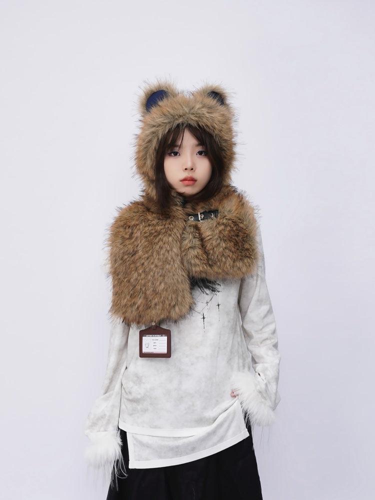 Heavy Industries Plush Panels Warm Bib Neck Versatile Scarf【s0000014984】