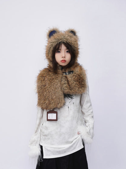 Heavy Industries Plush Panels Warm Bib Neck Versatile Scarf【s0000014984】