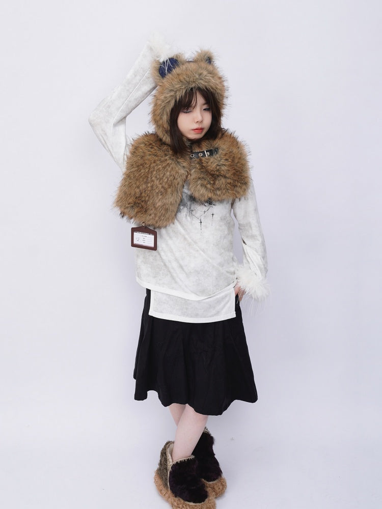 Heavy Industries Plush Panels Warm Bib Neck Versatile Scarf【s0000014984】