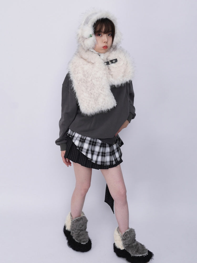 Heavy Industries Plush Panels Warm Bib Neck Versatile Scarf【s0000014984】